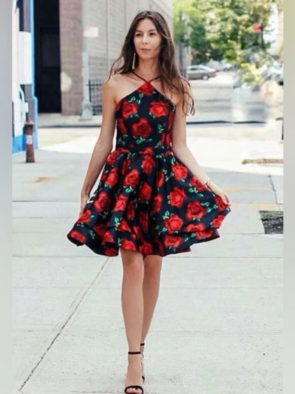 slim fit dress slacks Short A-Line Glitter Homecoming Dress with Pockets Black/Gold / 11 main image 1